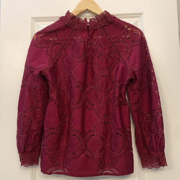 Sezane Bianca Blouse Size 34, Burgundy - Picture 3 of 4